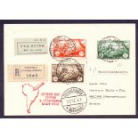 1932 Graf Zeppelin 4th South American Flight (S 157) registered card with seven Tripolitania stamps,