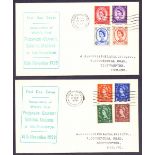 GREAT BRITAIN FIRST DAY COVER : 1959 Graphites set of 8 on pair of matching semi illustrated covers