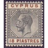 CYPRUS STAMPS :1921 18pi Black and Brown,