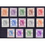 HONG KONG STAMPS :1954 defin set to $10 mounted mint SG 178-91