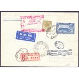 GIBRALTAR, 1933 Graf Zeppelin 6th South America Fight (S229B).