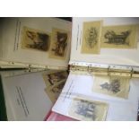 Artist drawn topographical cards in 2 albums, Anne Croft, Marjorie Bates,