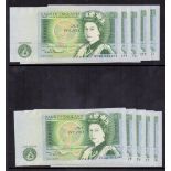 BANK NOTES: £1 Green un-circulated group of 10 with sequential serial numbers 503371 - 80