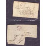 Album and small envelope of mixed covers including many early pre-stamp GB, free franks,