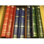 Stanley Gibbons 22 ring binders, 12 in various colours. Mostly good condition.