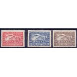 GREECE STAMPS :1933 Graf Zeppelin set of three M/M, SG 458-60. Cat £350.