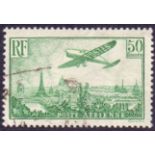 FRANCE STAMPS :1936 Air 50f emerald green fine used.