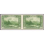 CANADA STAMPS:1928 10c Green. Lightly mounted mint Imperf pair SG 281