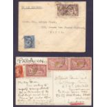 GREAT BRITAIN & FRANCE, two 1919 covers, first with 2/6d air fee (Seahorse,