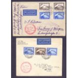 Four Zeppelin airmail covers , Pan American and Chicago flights,