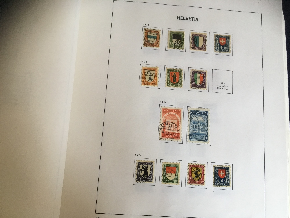 Switzerland and Liechtenstein Davo stamp albums, sparcely filled mint and used - Image 2 of 4