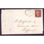 POSTAL HISTORY : GB : 1855 LIVERPOOL Spoon (C3) cancel on wrapper,