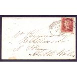 POSTAL HISTORY : GB : 1858 BRIDGENORTH Spoon cancel of small envelope to HAY, dated 17th April 1858.