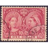 Canada Stamps : 1897 $1 Jubilee fine used SG136 Cat £550