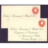 GV mint postal stationery envelopes addressed to Edward Deane Beale (2)