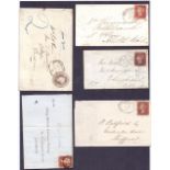 GREAT BRITAIN POSTAL HISTORY : Three QV line engraved covers cancelled by Spoon cancels,