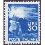 ITALIAN STAMPS : 1947 30 lira blue,
