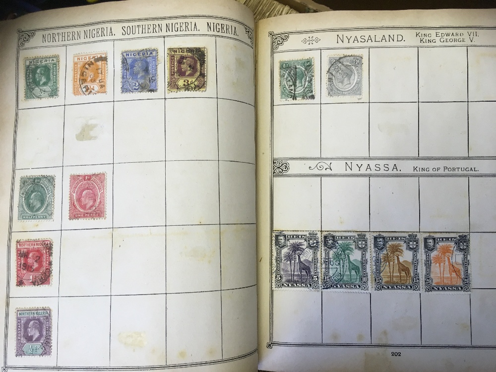 STAMPS : Box of eleven old-time stamp albums. - Image 3 of 7