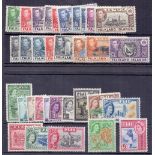 STAMPS : Mint and used Commonwealth sets on cards, GVI and early QEII,