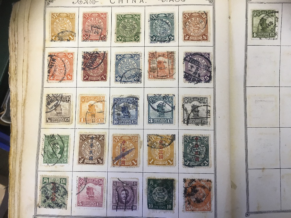 STAMPS : Box of eleven old-time stamp albums. - Image 4 of 7