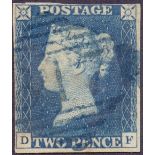 GREAT BRITIAN STAMPS : 1840 Two Penny Blue,