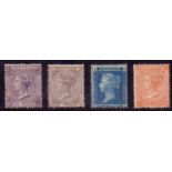 GREAT BRITAIN STAMPS : Queen Victoria mint stamps , 2d Blue, 6d Lilac (2) and 4d Orange ,