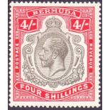 BERMUDA STAMPS : 1920 4/- Black and Carmine.