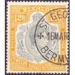 BERMUDA STAMPS : 1938 12/6 Grey and Brownish Orange perf 14.
