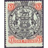 RHODESIA STAMPS : 1897 £1 Black and Red-Brown.