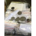 COINS : Accumulation of old coins sorted into age and type, hundreds including early Penny's,