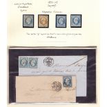 FRANCE STAMPS : 1849 to 1870 collection of mint, used & covers.