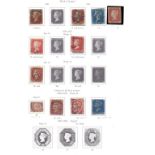 GREAT BRITAIN STAMPS : 1840 - 1977 collection in Stanley Gibbons album, Penny Black,
