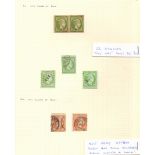 GREECE STAMPS : Collection of used Hermes head stamps with & without figues on the reverse with