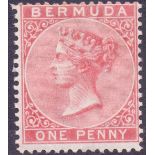 BERMUDA STAMPS : 1865 1d Rose Red.