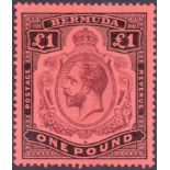 BERMUDA STAMPS : 1918 £1 Purple and Black Red.