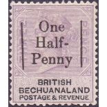 BECHUANALAND STAMPS : 1888 3d pale reddish lilac and black over printed,