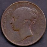 COINS : 1839 Isle of Mann Penny in good condition.