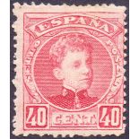 SPAIN STAMPS: 1905 40c Rose mounted mint,