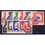 RUSSIA STAMPS : 1935 Sports set used SG 692-701 Cat £250