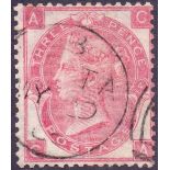 GB USED ABROAD STAMPS: MALTA 3d Rose plate 4 fine used SG 92