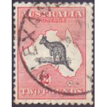 AUSTRALIAN STAMPS : 1934 £2 black and rose fine used SG 138 Cat £600