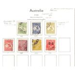 AUSTALIAN STAMPS : 1913 - 2001 used collection on red album, including a few Roos, Antarctic,