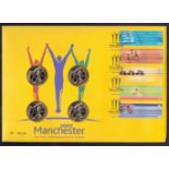 COINS : 2002 Manchester Commonwealth Games special coin cover with 4 £2 coins.