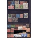 STAMPS : Early Classic stamps on stock cards, including a Penny Black, early Newfoundland,