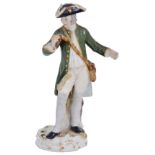 A MEISSEN FIGURE OF A HUNTSMAN, LATE 19TH CENTURY after the model by Peter Reinicke, standing before