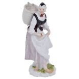A MEISSEN FIGURE OF A PEASANT WOMAN, CIRCA 1750 modelled by Peter Reinicke (1715-1758), standing