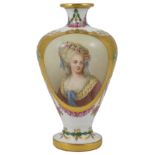 A 'VIENNA' STYLE VASE, PROBABLY FRENCH, CIRCA 1900 ovoid, painted with a bust of the Princesse de