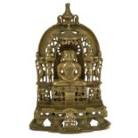 A JAIN BRASS SHRINE, GUJARAT, WESTERN INDIA, DATED SAMVAT 1504/1561 AD inlaid with silver and