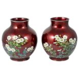 A PAIR OF JAPANESE CLOISONNE VASES, ANDO JUBEI STUDIO, PROBABLY TAISHO PERIOD (1912-1926) of
