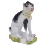A MEISSEN MINIATURE FIGURE OF A DOG, CIRCA 1760 seated on its haunches, 5cm high, restored; together